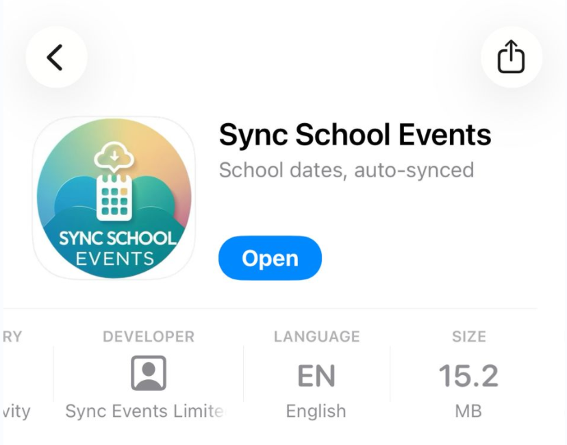Sync School Events iOS app preview